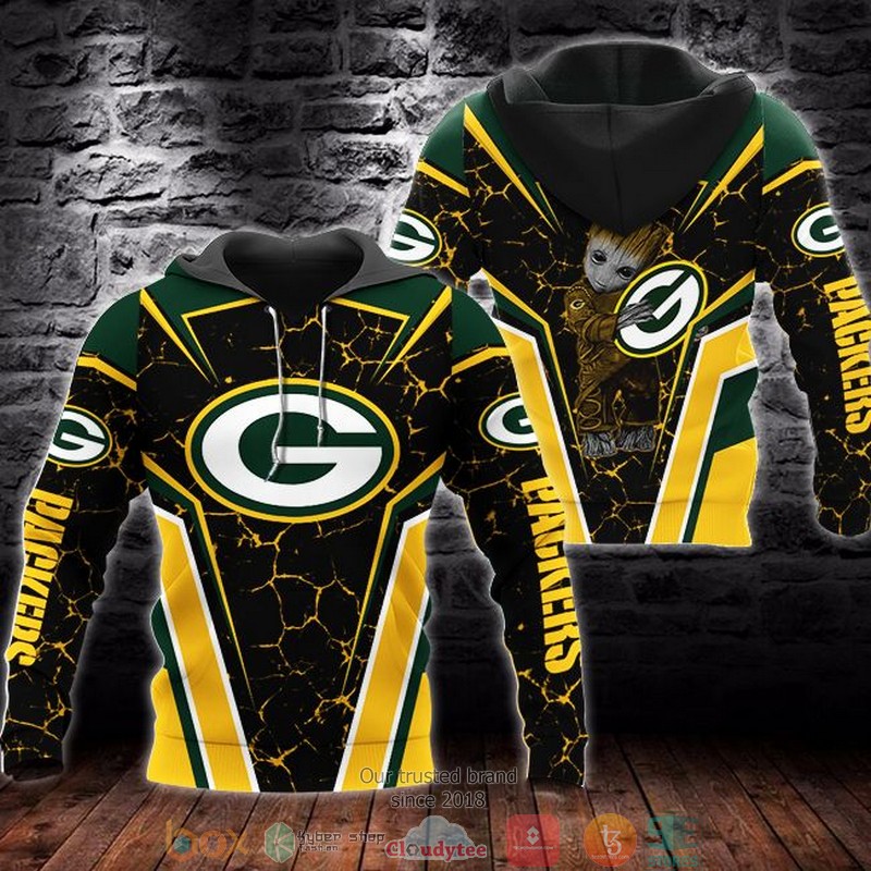 NFL Green Bay Packers Groot 3d hoodie word1