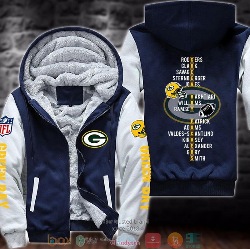 NFL Green Bay Packers Players name 3d fleece hoodie jacket 3 NFL Green Bay Packers Players name 3d fleece hoodie jacket word2