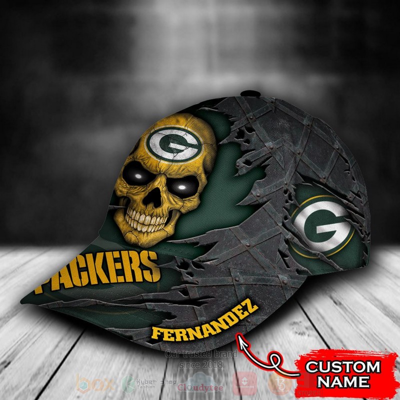 BEST Green Bay Packers Skull NFL Custom Name Grey Cap Hat 3 BEST Green Bay Packers Skull NFL Custom Name Grey Cap Hat word2