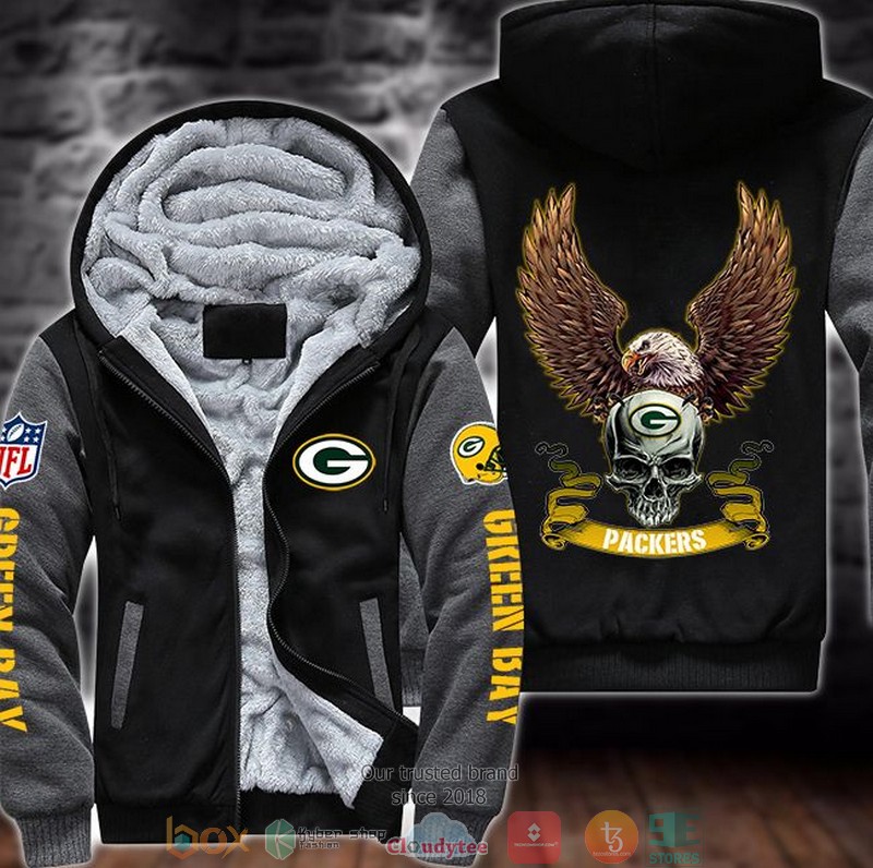 NFL Green Bay Packers Skull Eagle Wings 3d fleece hoodie jacket 2 NFL Green Bay Packers Skull Eagle Wings 3d fleece hoodie jacket word2