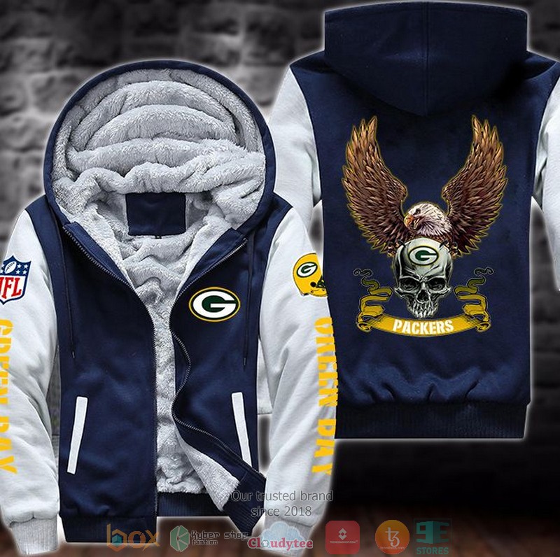 NFL Green Bay Packers Skull Eagle Wings 3d fleece hoodie jacket 3 NFL Green Bay Packers Skull Eagle Wings 3d fleece hoodie jacket word2