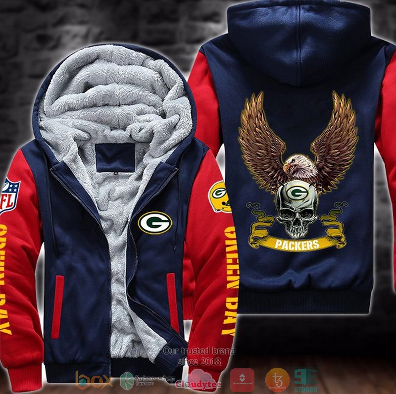 NFL Green Bay Packers Skull Eagle Wings 3d fleece hoodie jacket 4 NFL Green Bay Packers Skull Eagle Wings 3d fleece hoodie jacket word2