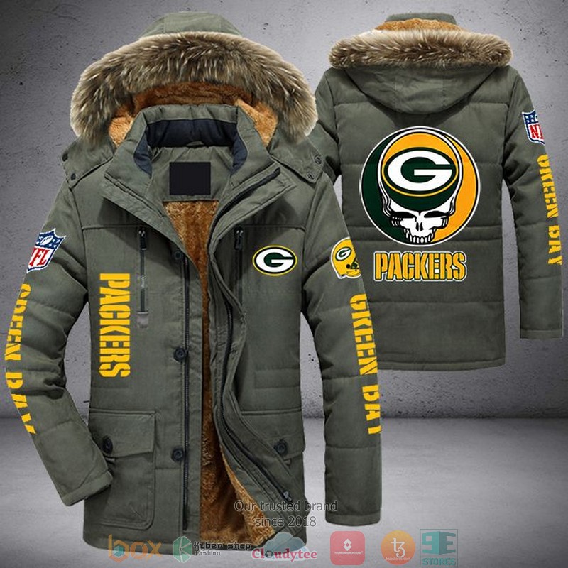 NFL Green Bay Packers Skull logo Parka Jacket 3 NFL Green Bay Packers Skull logo Parka Jacket word1