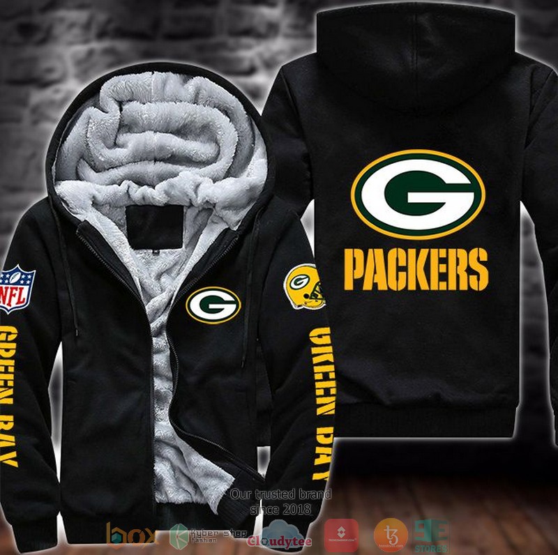NFL Green Bay Packers logo 3d fleece hoodie jacket word2