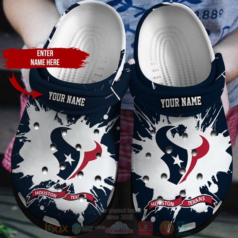 BEST NFL Houston Texans Custom Name Crocs Crocband Shoes