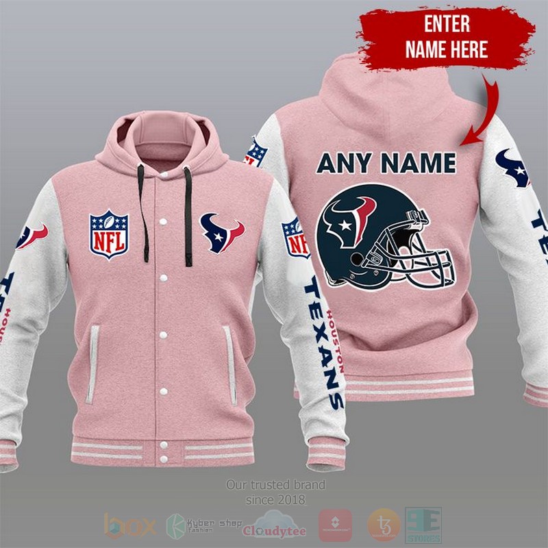 BEST NFL Houston Texans Custom Name 3D Varsity Hoodie Jackets