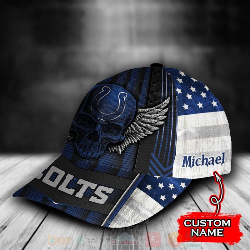BEST Indianapolis Colts Skull NFL Custom Name Blue Cap Hat 3 BEST Indianapolis Colts Skull NFL Custom Name Blue Cap Hat word2