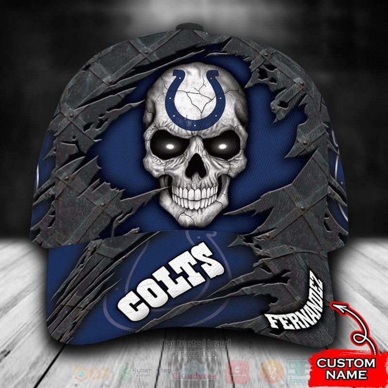 BEST Indianapolis Colts Skull NFL Custom Name Cap Hat word2