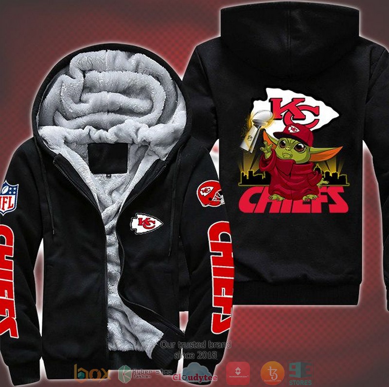 NEW Kansas City Chiefs Baby Yoda LIV 3D Fleece Hoodie 9 NEW Kansas City Chiefs Baby Yoda LIV 3D Fleece Hoodie word3