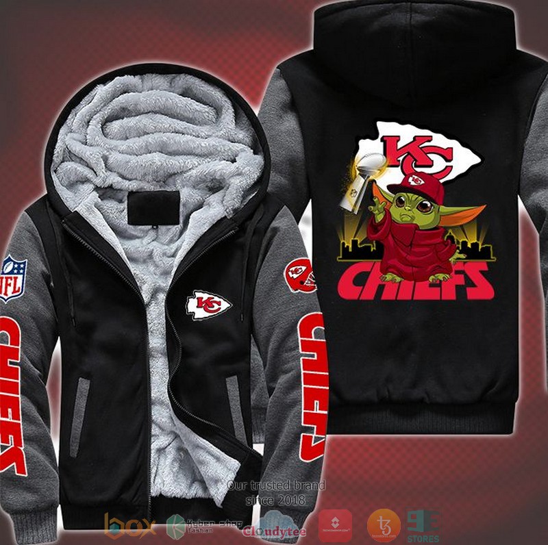 NEW Kansas City Chiefs Baby Yoda LIV 3D Fleece Hoodie 2 NEW Kansas City Chiefs Baby Yoda LIV 3D Fleece Hoodie word2