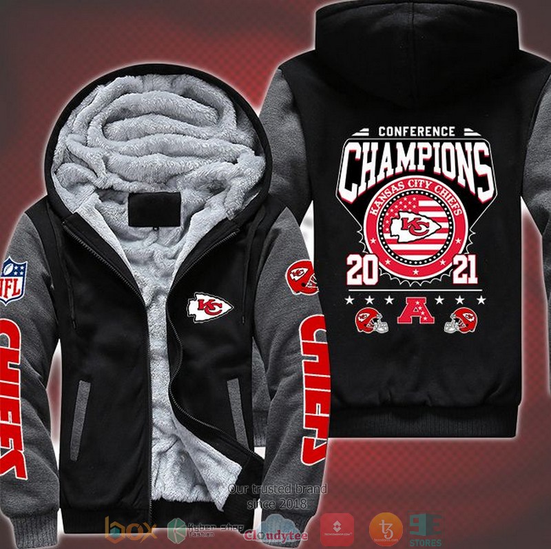 NEW Kansas City Chiefs Conference Champions 2021 3D Fleece Hoodie 2 NEW Kansas City Chiefs Conference Champions 2021 3D Fleece Hoodie word2