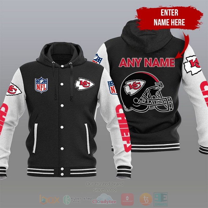 BEST NFL Kansas City Chiefs Custom Name 3D Varsity Hoodie Jackets word2