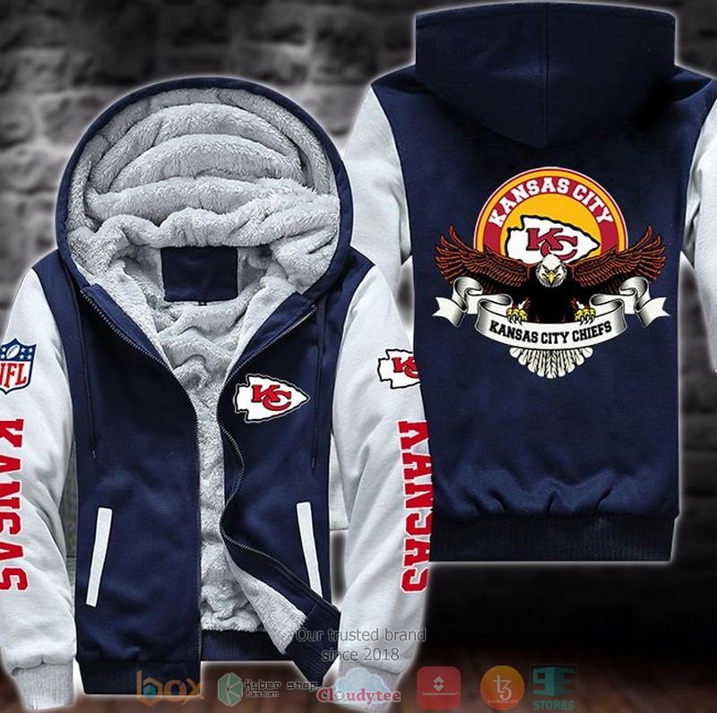 NEW Kansas City Chiefs Logo Eagle 3D Fleece Hoodie 3 NEW Kansas City Chiefs Logo Eagle 3D Fleece Hoodie word3
