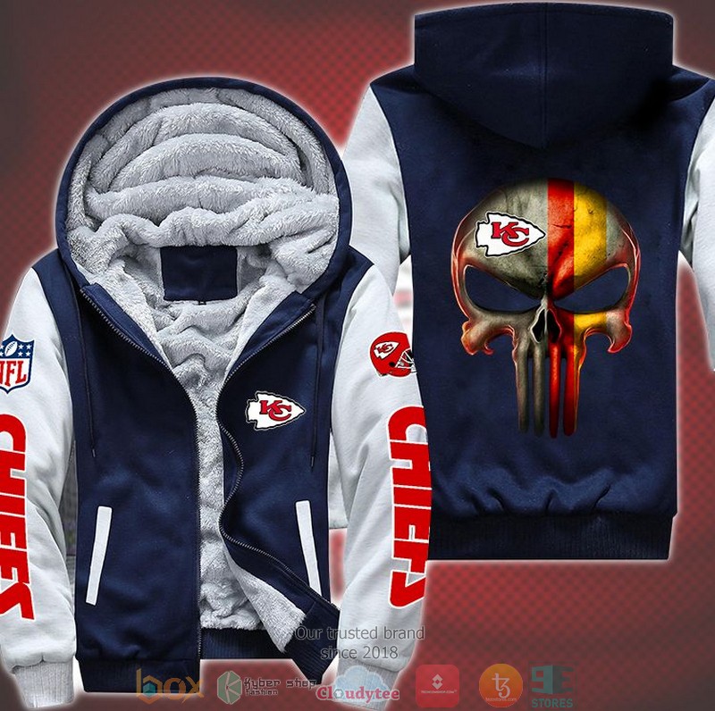 NFL Kansas City Chiefs Punisher Skull 3d Fleece Hoodie Jacket 3 NFL Kansas City Chiefs Punisher Skull 3d Fleece Hoodie Jacket word3