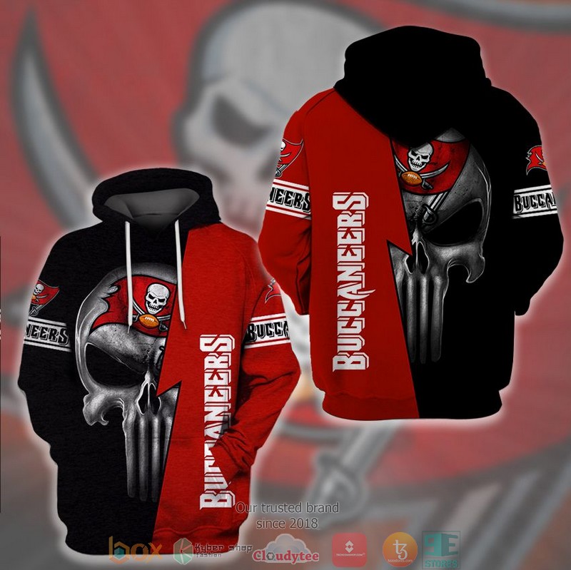 NFL Kansas City Chiefs Punisher Skull Red Black 3d hoodie 3 NFL Kansas City Chiefs Punisher Skull Red Black 3d hoodie word2