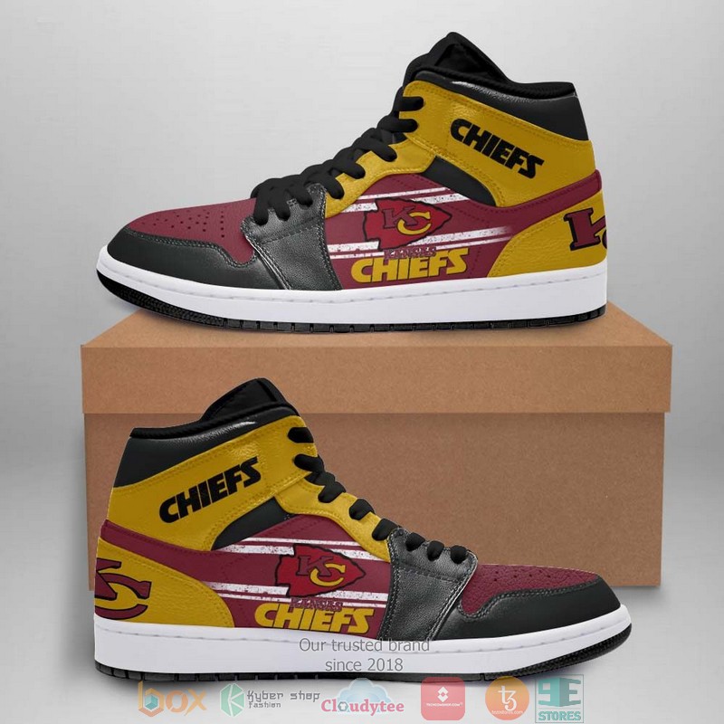 NFL Kansas City Chiefs Red Air Jordan High Top Shoes word1