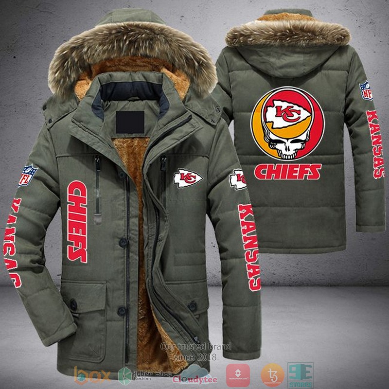 NFL Kansas City Chiefs Skull logo Parka Jacket 3 NFL Kansas City Chiefs Skull logo Parka Jacket word2