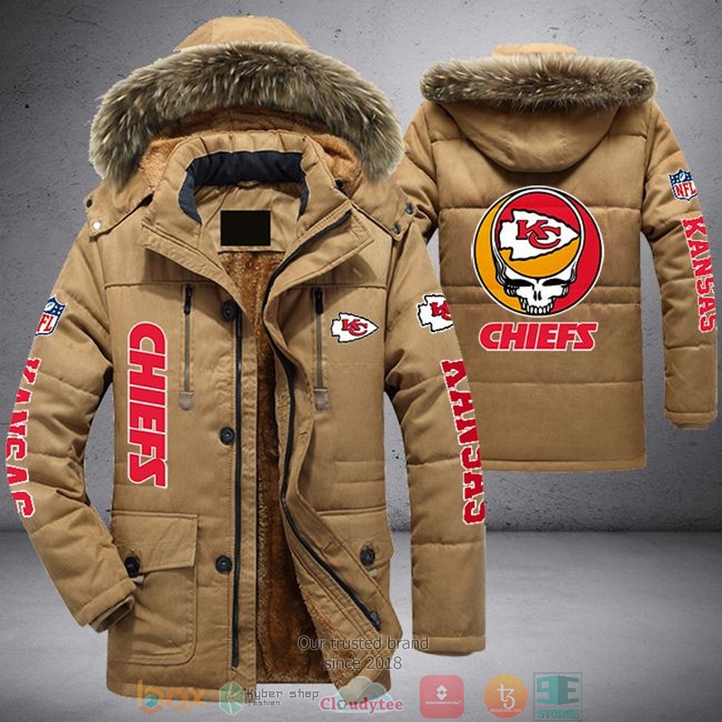 NFL Kansas City Chiefs Skull logo Parka Jacket 4 NFL Kansas City Chiefs Skull logo Parka Jacket word2