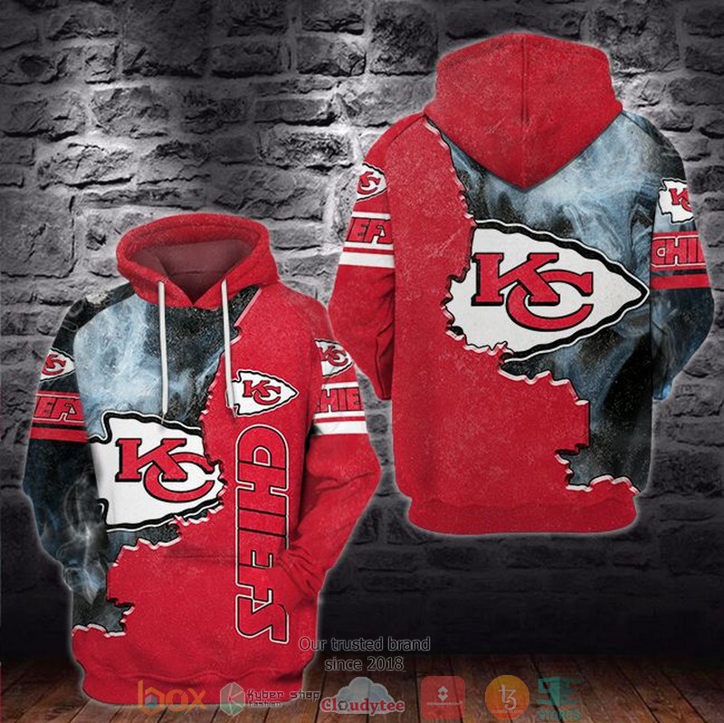 NFL Kansas City Chiefs Smoke Red 3d hoodie word3