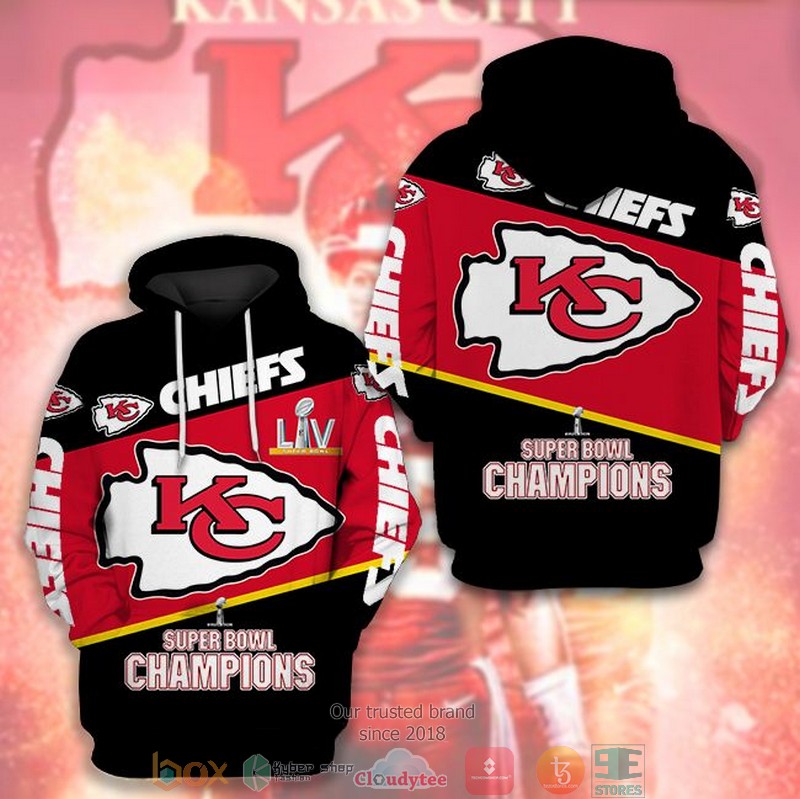 NEW Kansas City Chiefs Super Bowl Champions 3D Hoodie word3