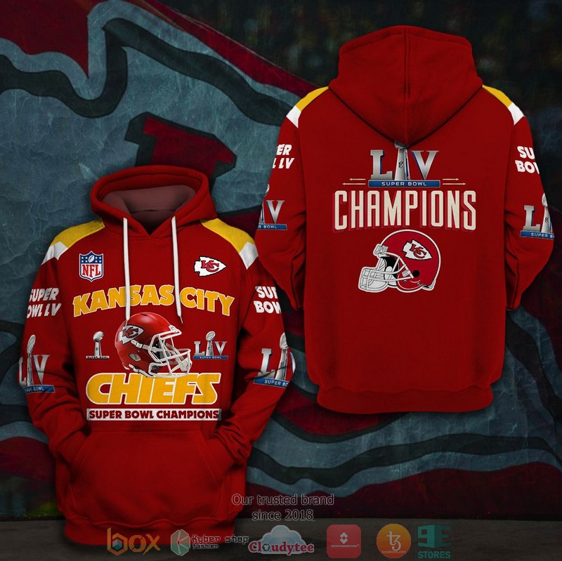 NEW Kansas City Chiefs Super Bowl LIV Champions red 3D Hoodie 2 NEW Kansas City Chiefs Super Bowl LIV Champions red 3D Hoodie word1
