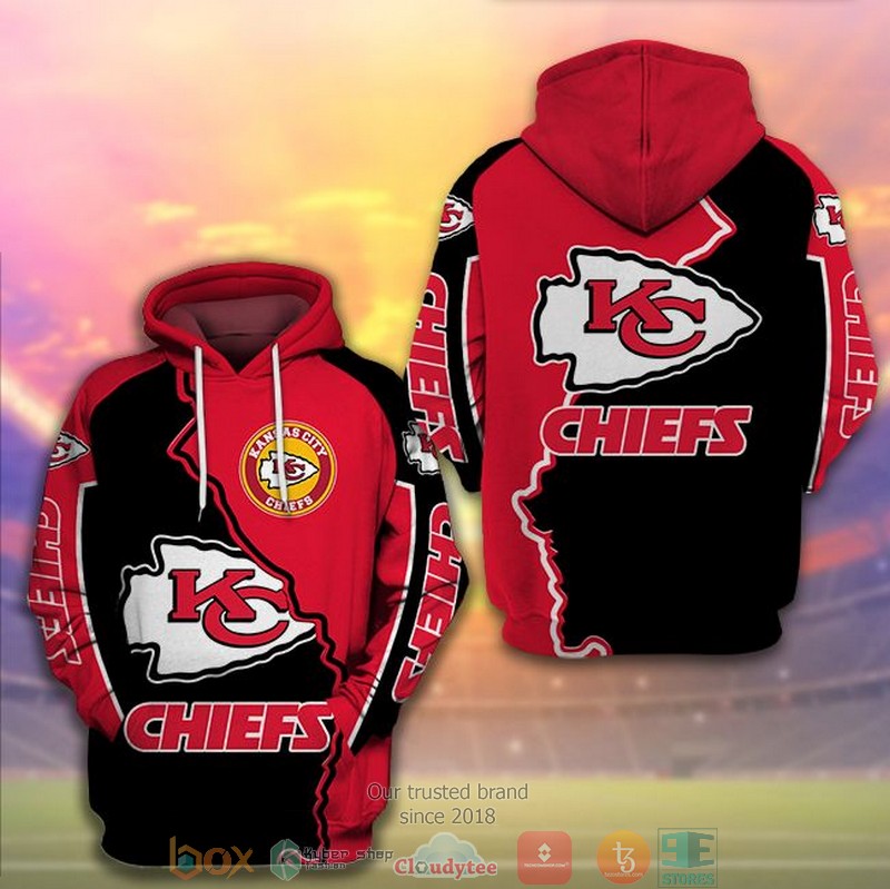 NEW Kansas City Chiefs black red 3D Hoodie word3