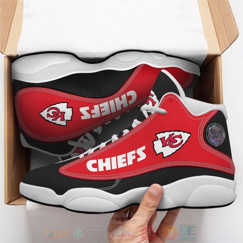 NEW Kansas City Chiefs black red Air Jordan 13 sneaker shoes word3