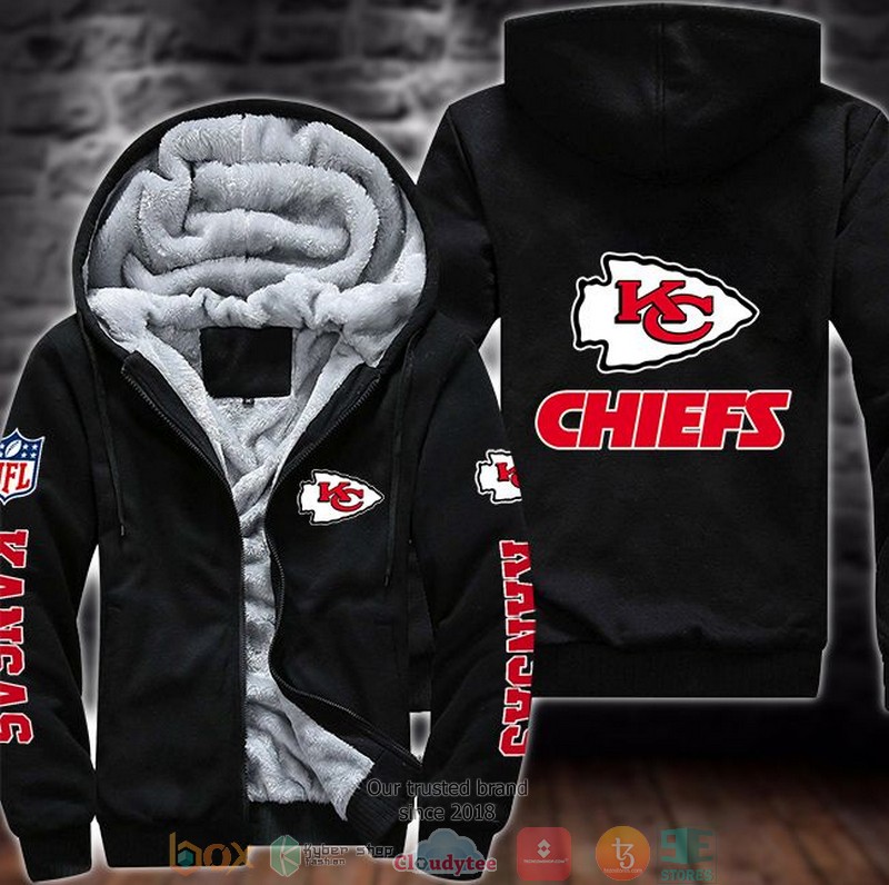 NFL Kansas City Chiefs logo 3d Fleece Hoodie Jacket word2