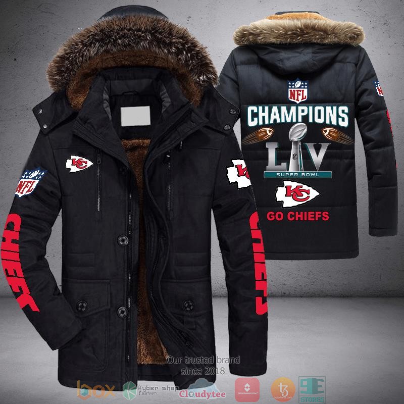 NEW Kansas City Chiefs logo Go Chiefs Super Bowl LIV 3D Parka Jacket