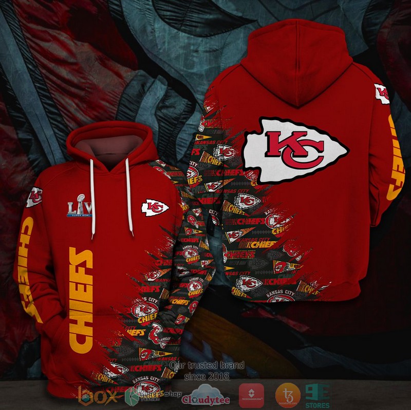 NEW Kansas City Chiefs logo LIV red black 3D Hoodie 2 NEW Kansas City Chiefs logo LIV red black 3D Hoodie word2