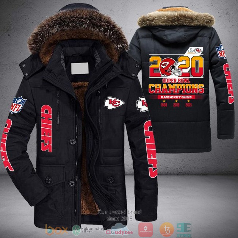 NEW Kansas City Chiefs logo Super Bowl LIV Champions 2020 3D Parka Jacket