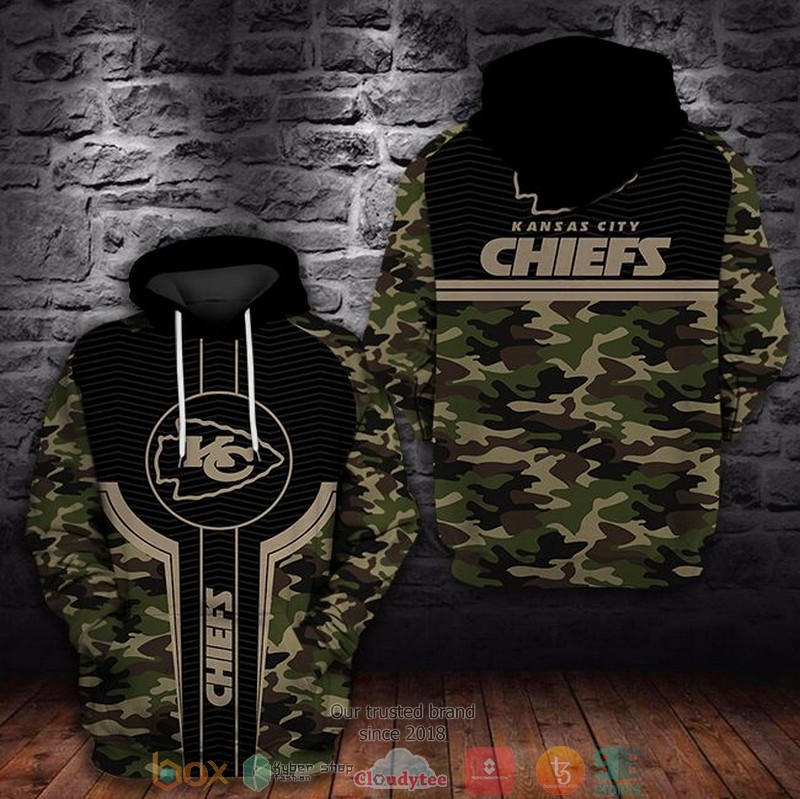 NEW Kansas City Chiefs logo black green camo 3D Hoodie 3 NEW Kansas City Chiefs logo black green camo 3D Hoodie word3