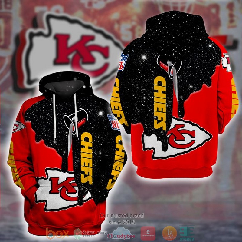 NEW Kansas City Chiefs paint black red 3D Hoodie 3 NEW Kansas City Chiefs paint black red 3D Hoodie word2