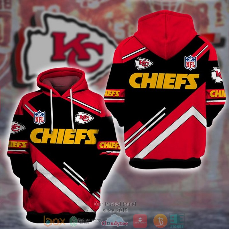 NEW Kansas City Chiefs red black 3D Hoodie 1 NEW Kansas City Chiefs red black 3D Hoodie word1