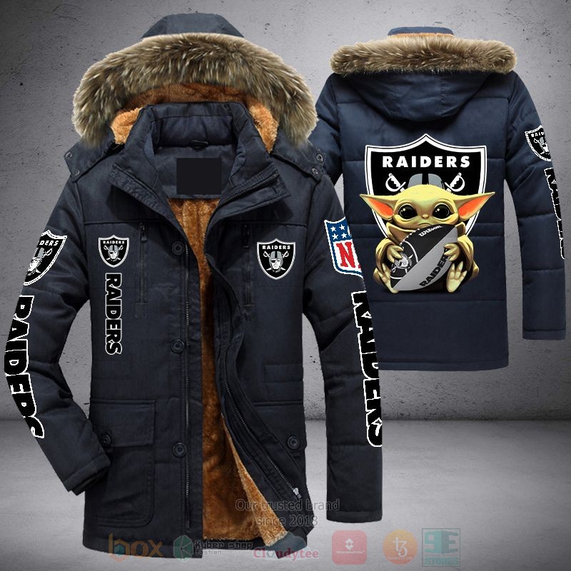BEST NFL Las Vegas Raiders Baby Yoda Parka Jacket Coat