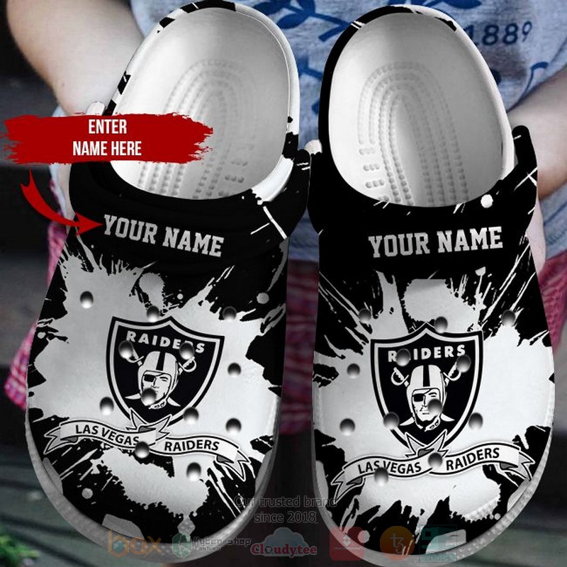 BEST NFL Las Vegas Raiders Custom Name Crocs Crocband Shoes