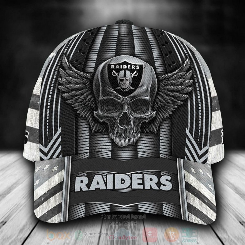 BEST Las Vegas Raiders Skull NFL Custom Name Black-White Cap Hat 8 BEST Las Vegas Raiders Skull NFL Custom Name Black-White Cap Hat word3