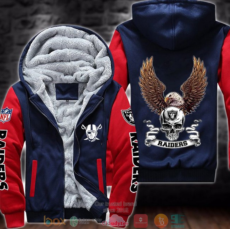 NFL Las Vegas Raiders Skull Eagle Wings 3d fleece hoodie jacket word3