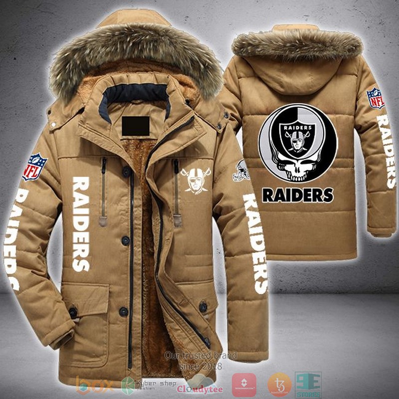 NFL Las Vegas Raiders Skull logo Parka Jacket 4 NFL Las Vegas Raiders Skull logo Parka Jacket word3