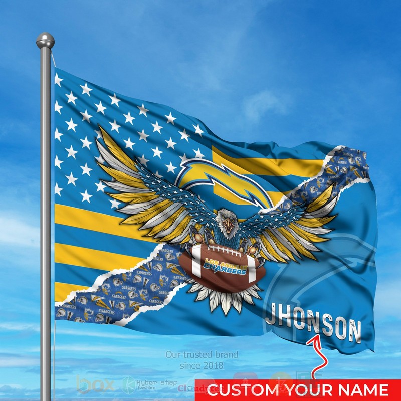 BEST NFL Los Angeles Chargers Custom Name Luxury Flag word1