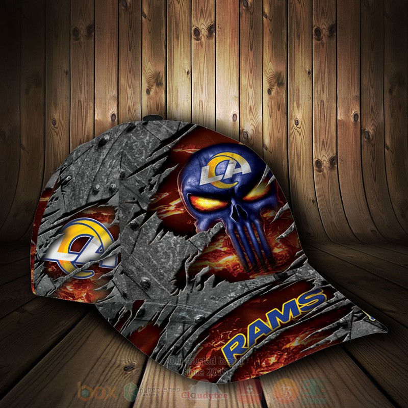 BEST Los Angeles Rams Skull NFL Custom Name Grey Cap Hat 2 BEST Los Angeles Rams Skull NFL Custom Name Grey Cap Hat word3