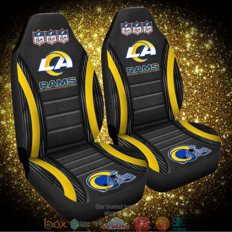 NFL Los Angeles Rams Super Bowl LVI 2022 Yellow Black Car Seat Covers