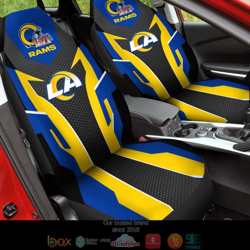 NFL Los Angeles Rams Super Bowl LVI 2022 Yellow Navy Car Seat Covers
