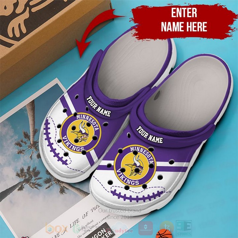 BEST NFL Minnesota Vikings Custom Name Crocs Crocband Shoes