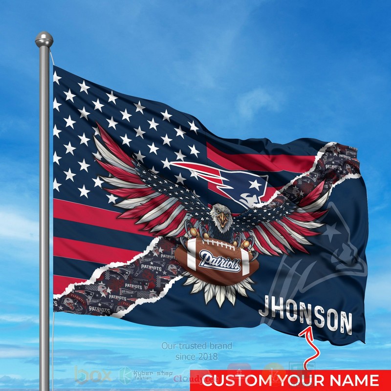 BEST NFL New England Patriots Custom Name Luxury Flag