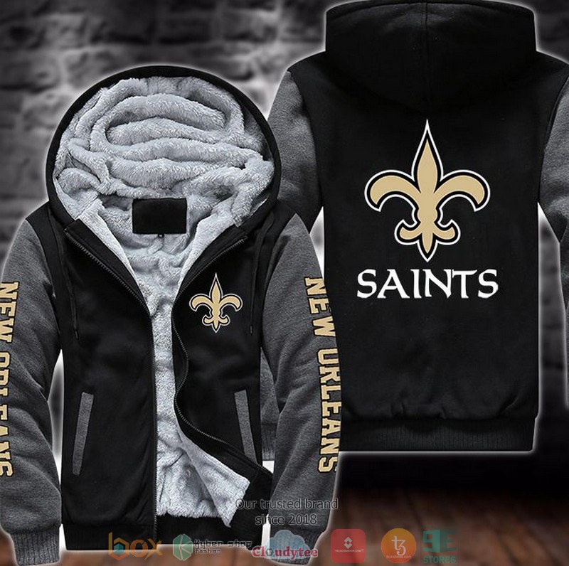 NEW New Orleans Saints logo 3D Fleece Hoodie 9 NEW New Orleans Saints logo 3D Fleece Hoodie word2