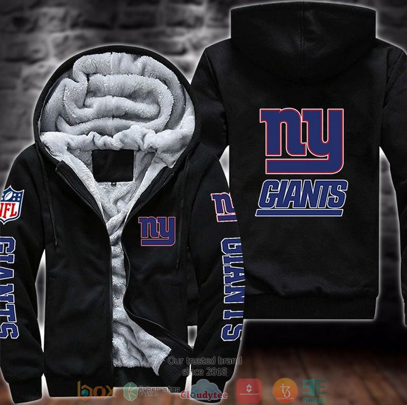 NEW New York Giants 3D Fleece Hoodie word3