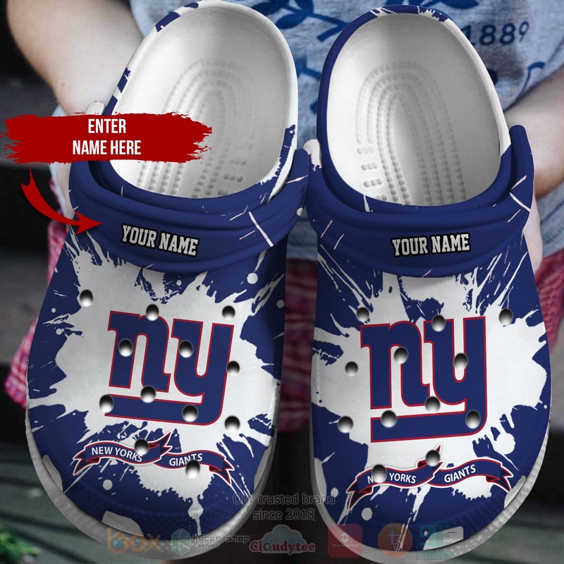 BEST NFL New York Giants Custom Name Crocs Crocband Shoes