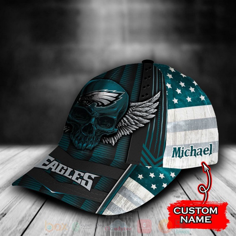 BEST Philadelphia Eagles Skull NFL Custom Name Cap Hat 3 BEST Philadelphia Eagles Skull NFL Custom Name Cap Hat word3