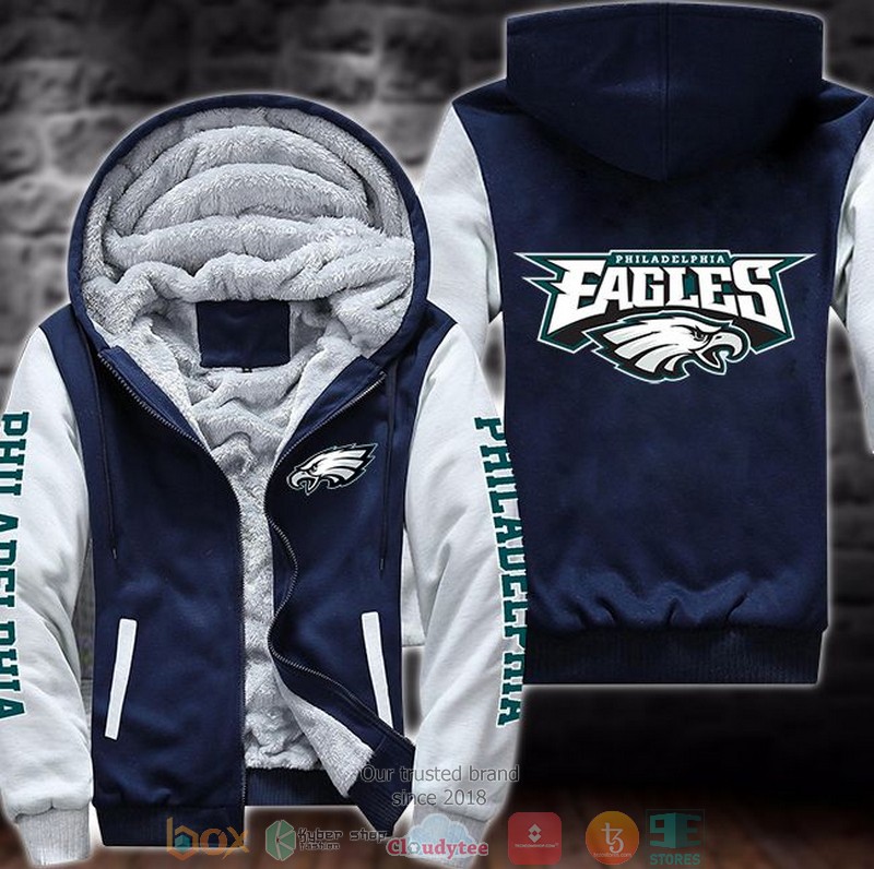 NEW Philadelphia Eagles logo 3D Fleece Hoodie 3 NEW Philadelphia Eagles logo 3D Fleece Hoodie word2